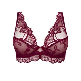 Overview second image: Lise Charmel bh plunge sublime en dentelle fuchsia