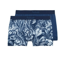 Overview image: Aubade duo boxer ink leaves blauw