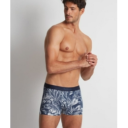 Overview second image: Aubade duo boxer ink leaves blauw
